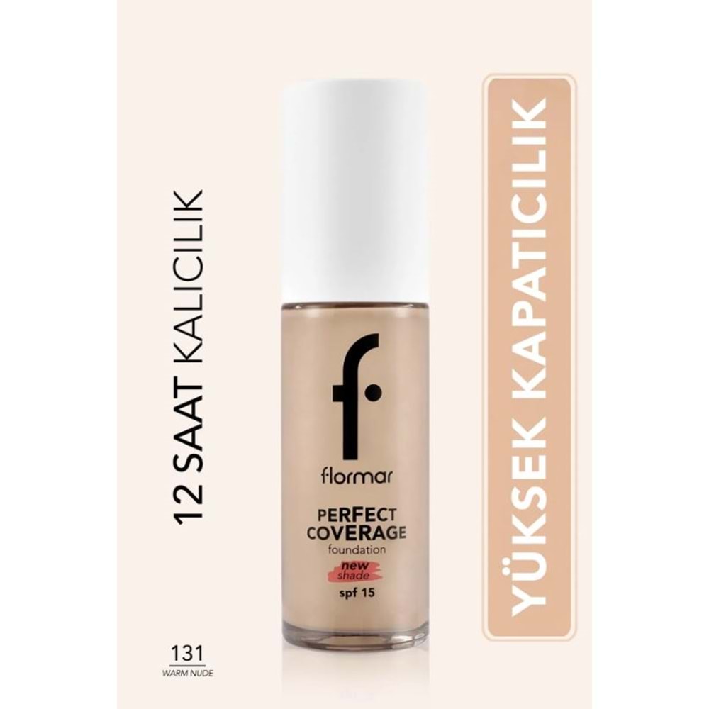 Flormar Yoğun Kapatıcı Su Bazlı Fondöten -131 Warm Nude