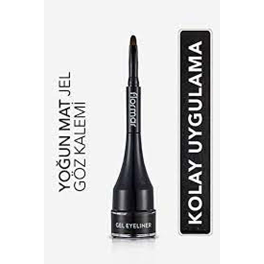 Flormar Yoğun Pigmentli Mat Jel Eyeliner-Gel Eyeliner-001 Gel Black