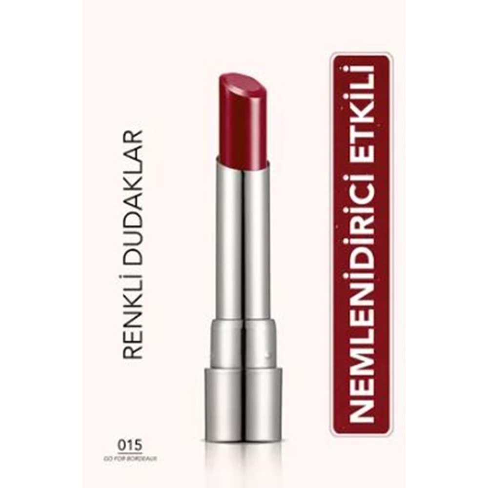 Flormar Nemlendirici Parlak Ruj - Sheer Up Lipstick - 015 Go For Bordeaux