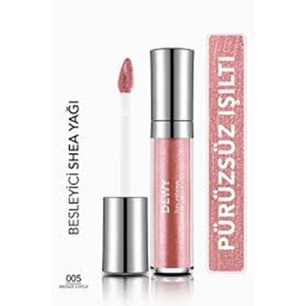 Flormar Dewy Lip Glaze Nemlendirici Etkili Yarı Transparan Dudak Parlatıcısı 005