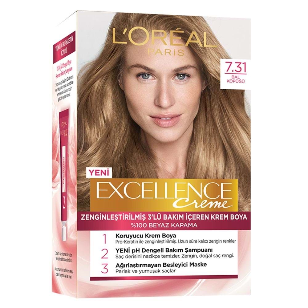 LOreal Paris Excellence Saç Boyası 7.31 Bal Köpüğü