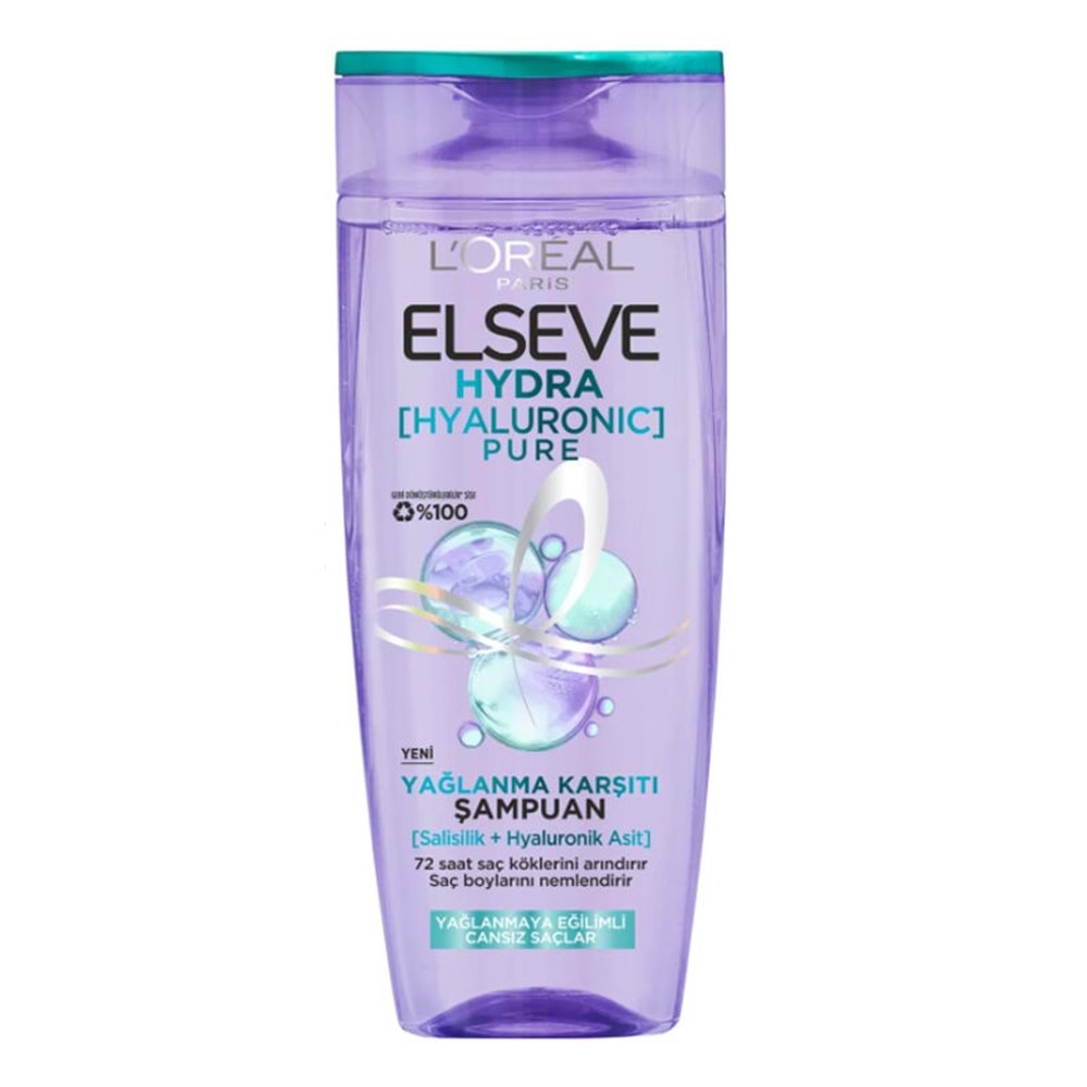 Elseve Hydra [hyaluronic] Pure Salisilik Asit Içeren Yağlanma Karşıtı Arındırıcı Şampuan 300ml