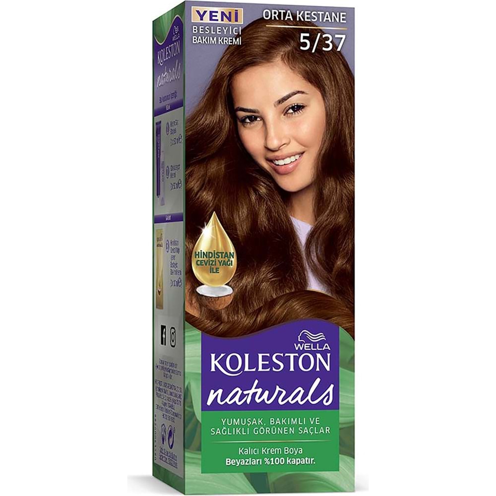 Koleston Naturals Saç Boyası 5/37 Orta Kestane
