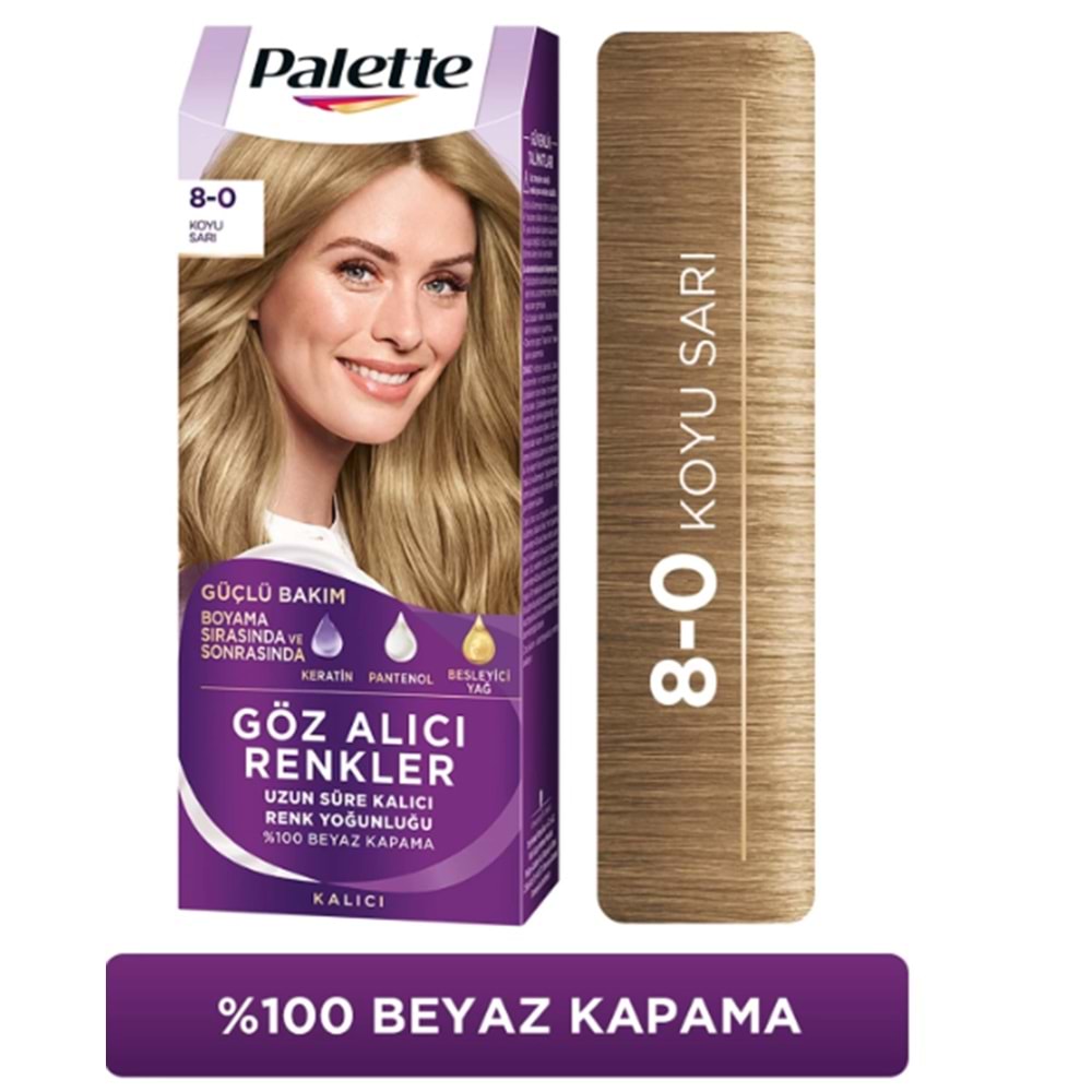 Palette Göz Alıcı Renkler 8-0 Koyu Sarı