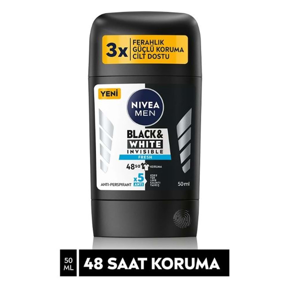 Nivea Men Erkek Stick Deodorant Black&White Invisible Fresh 50ml