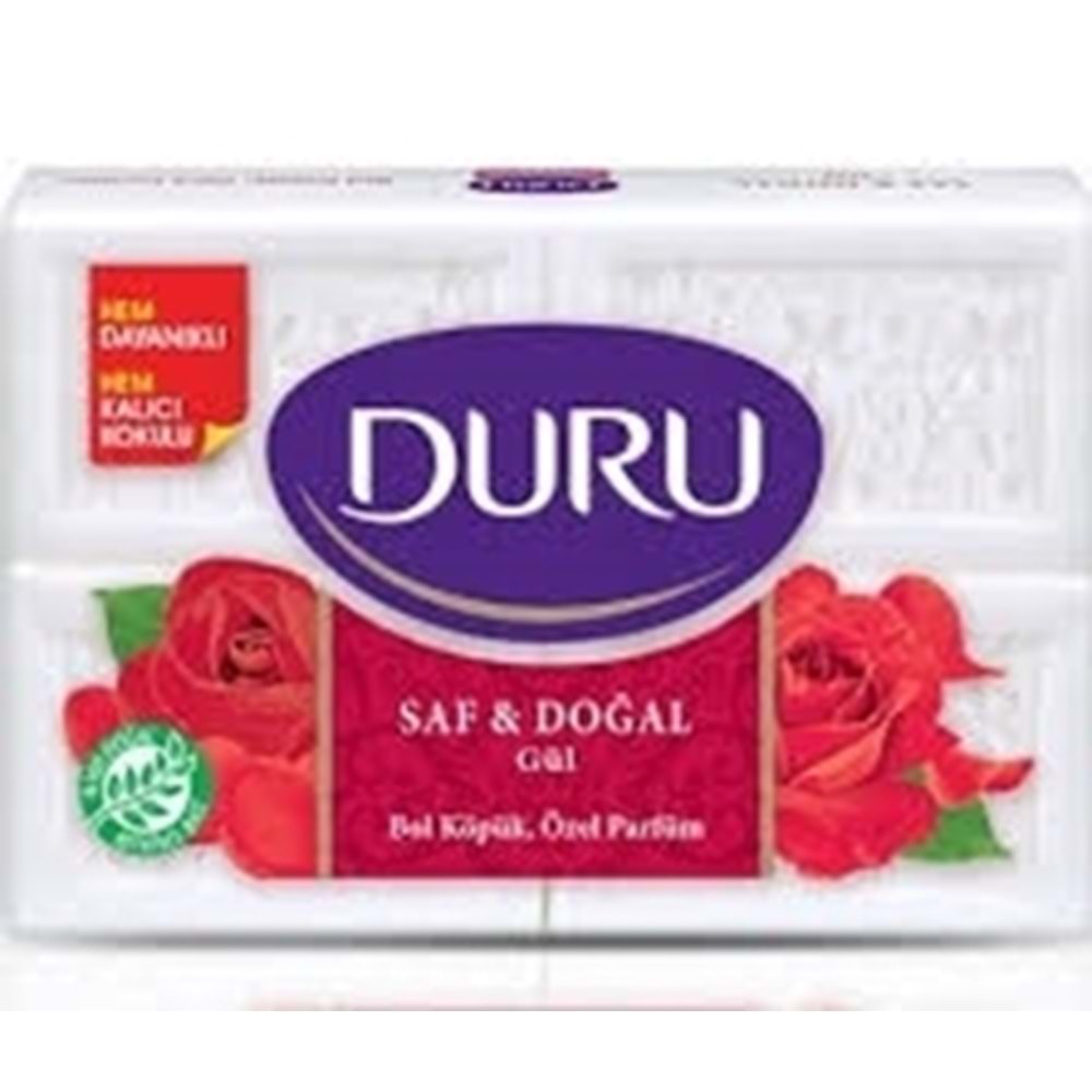 Duru Saf & Doğal Kaynaklı Gül 4 Adet Beyaz Kalıp Sabun 600gr
