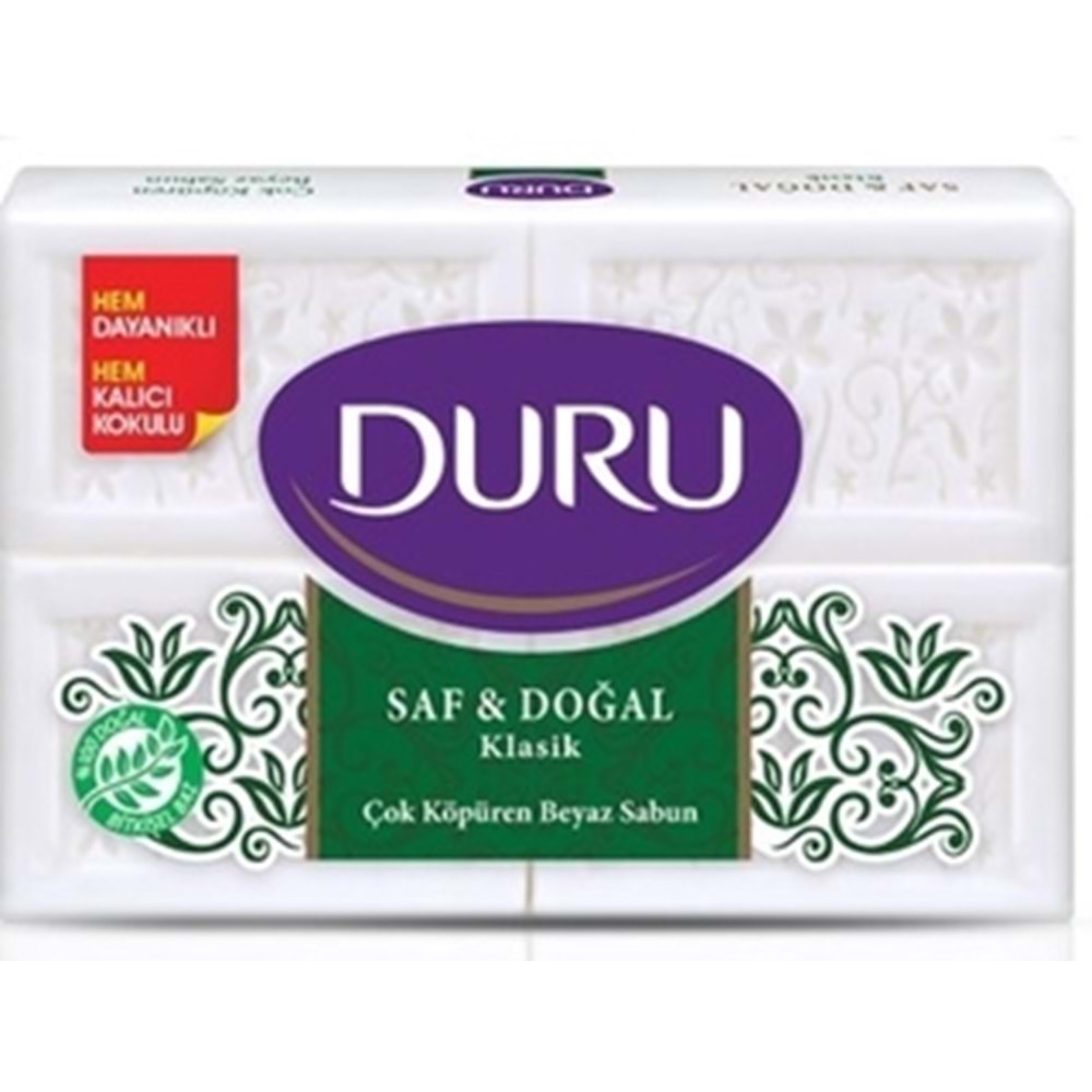 Duru Saf & Doğal Kaynaklı Klasik 4 Adet Beyaz Kalıp Sabun 600gr