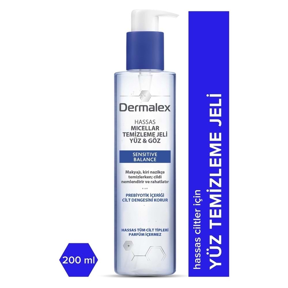 Dermalex Sensitive Balance Micellar Yüz ve Göz Çevresi Temizleme Jeli 200ml
