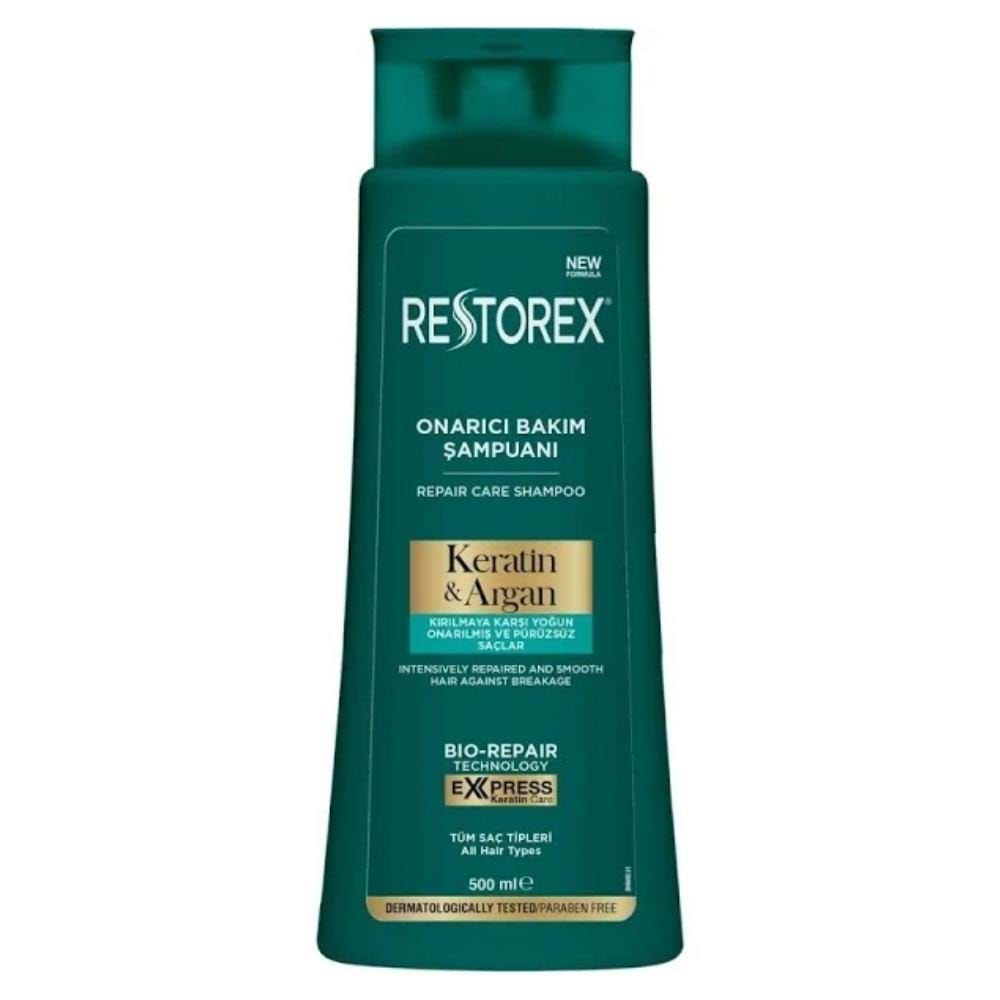 Restorex Kırık Ve Işlem Görmüş Saçlar Için Onarıcı Keratin Argan Bakım Şampuanı 500 ml