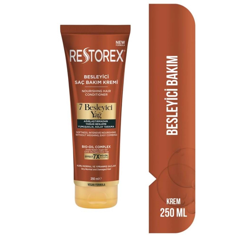 Restorex Besleyici Bakım Saç Kremi 250 Ml - 7 Besleyici Yağ Göz Alıcı Parlaklık İpeksi Yumuşaklık