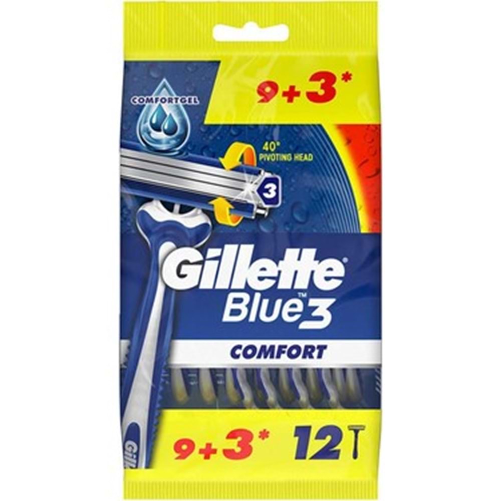 Gillette Blue 3 Comfort Tıraş Bıçağı 9 + 3