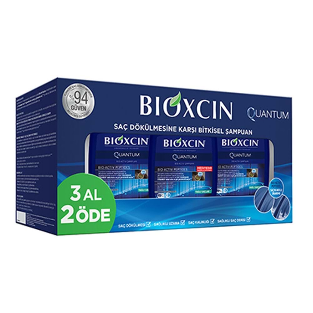 Bioxcin Quantum Şampuan 3 Al 2 Öde Yağlı Saçlar Için 3x300 Ml - Ince Telli Saçlar Için Dökülme Şampuanı