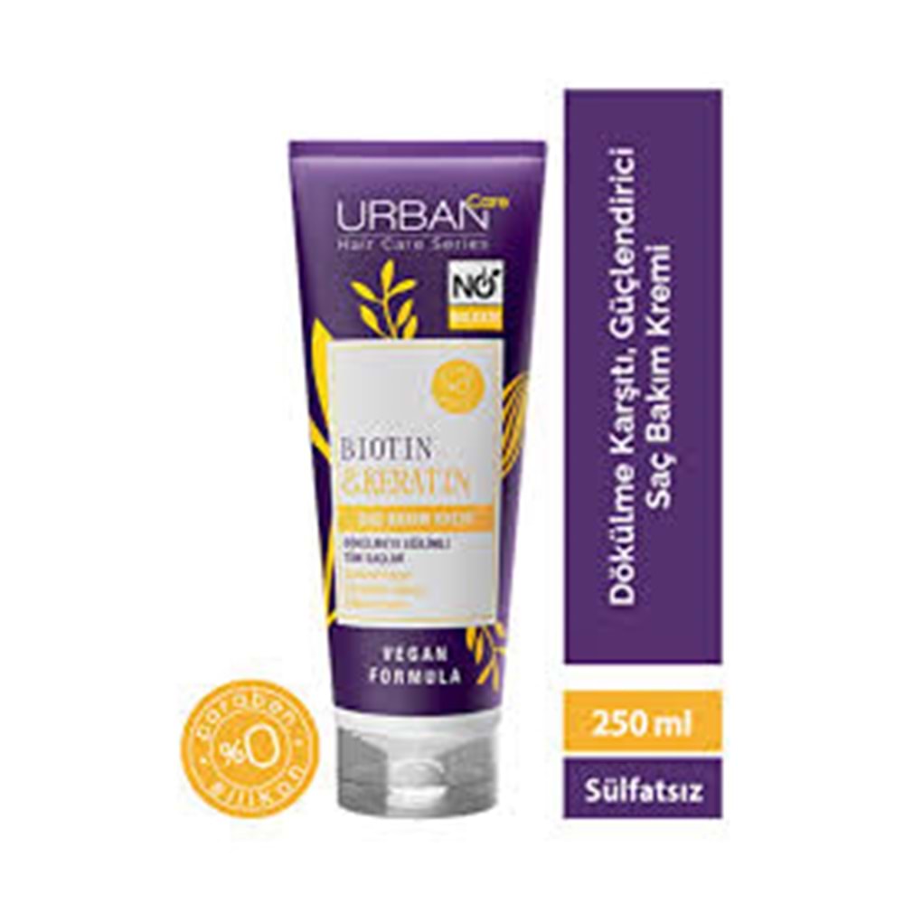 Urban Care Biotin & Keratin Dökülme Karşıtı Sülfatsız Saç Bakım Kremi 250 ml