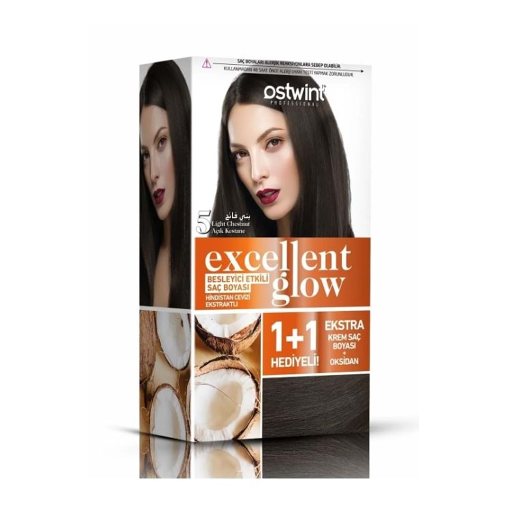 Ostwint Excellent Glow 1+1 Saç Boyası Seti No.5 Açık Kestane