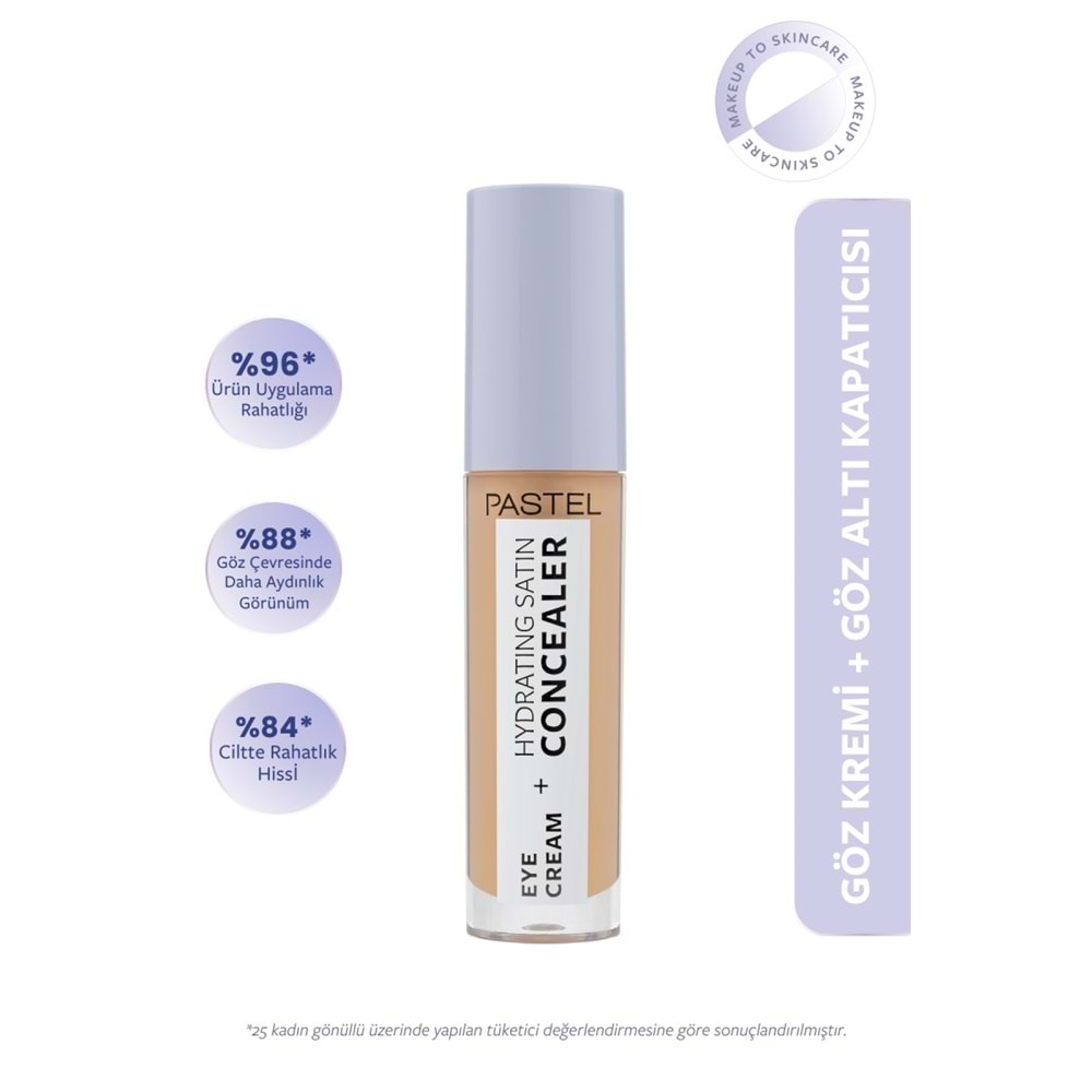 Pastel Eye Cream Hydrating Satin Concealer - Göz Kremi Göz Altı Kapatıcısı 66 Deep Medium