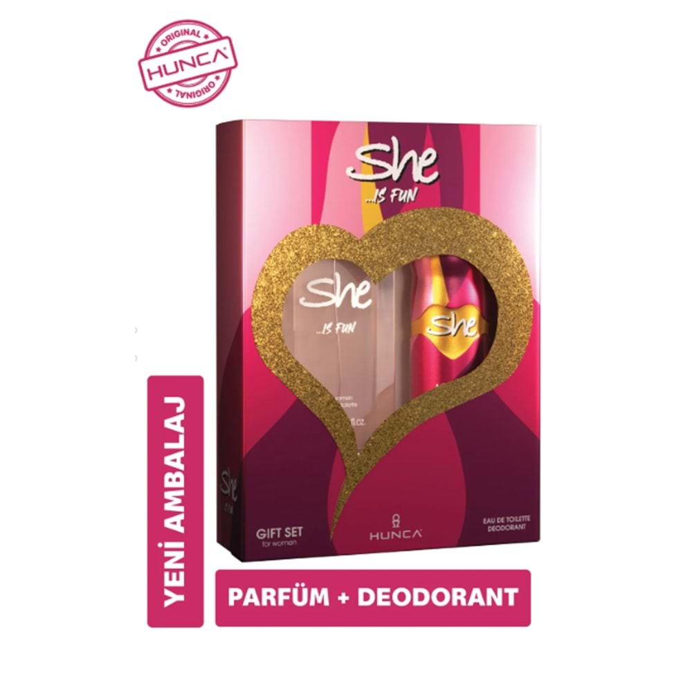 She Fun Edt 50 ml Kadın Parfüm + 150 ml Deodorant Seti 8690973029102