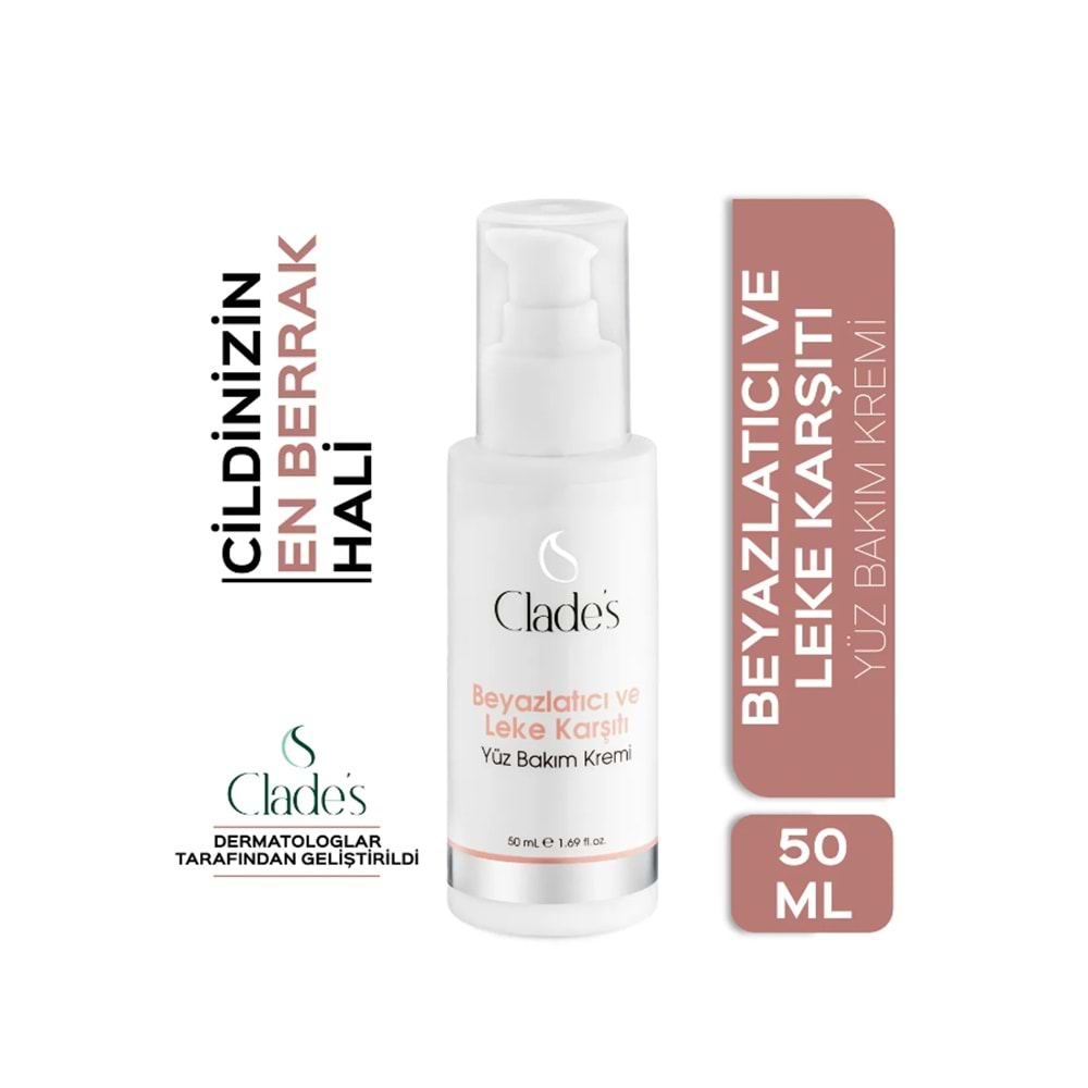 Clades Beyazlatıcı ve Leke Karşıtı Yüz Bakım Kremi 50 Ml