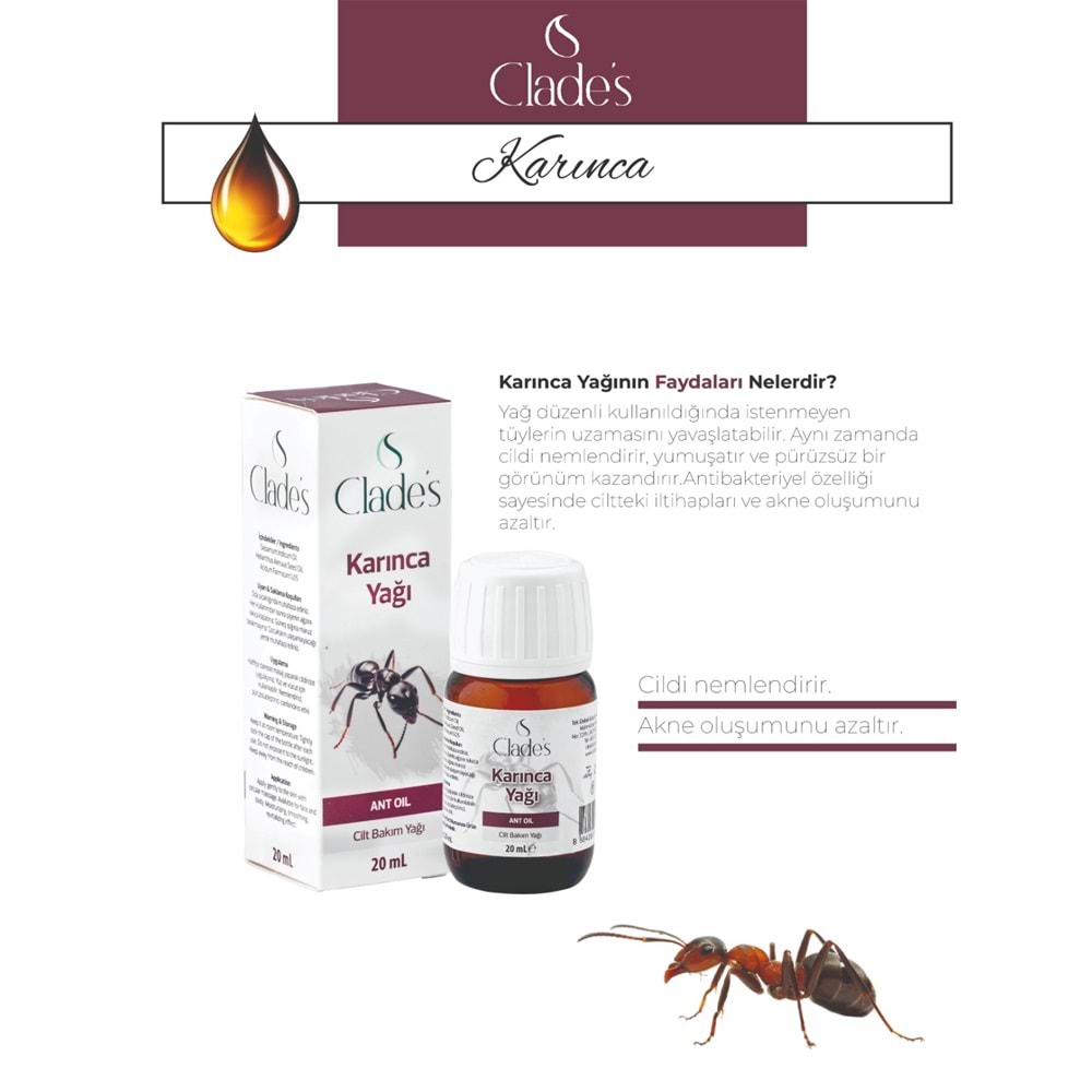 Clades Karınca Yağı 20 Ml