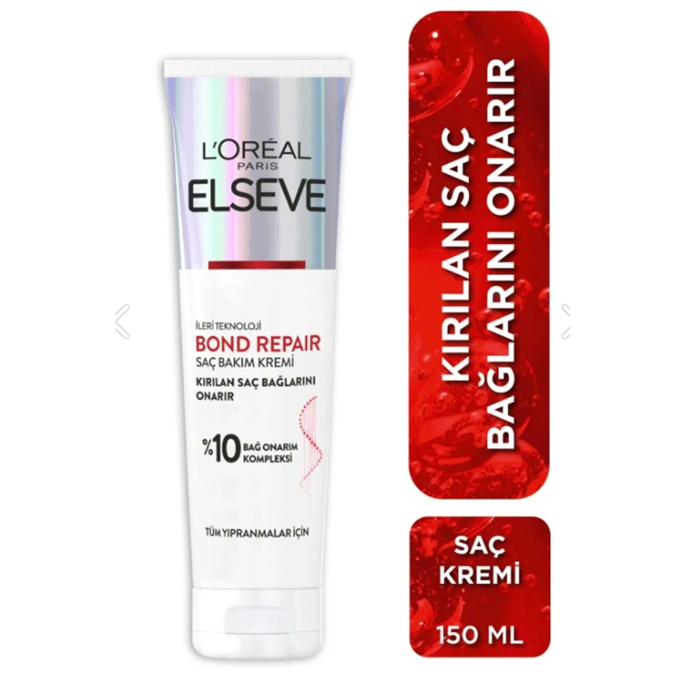 Elseve Bond Repair Tüm Yıpranmalar Için Saç Bağlarını Onarıcı Bakım Kremi 150 Ml