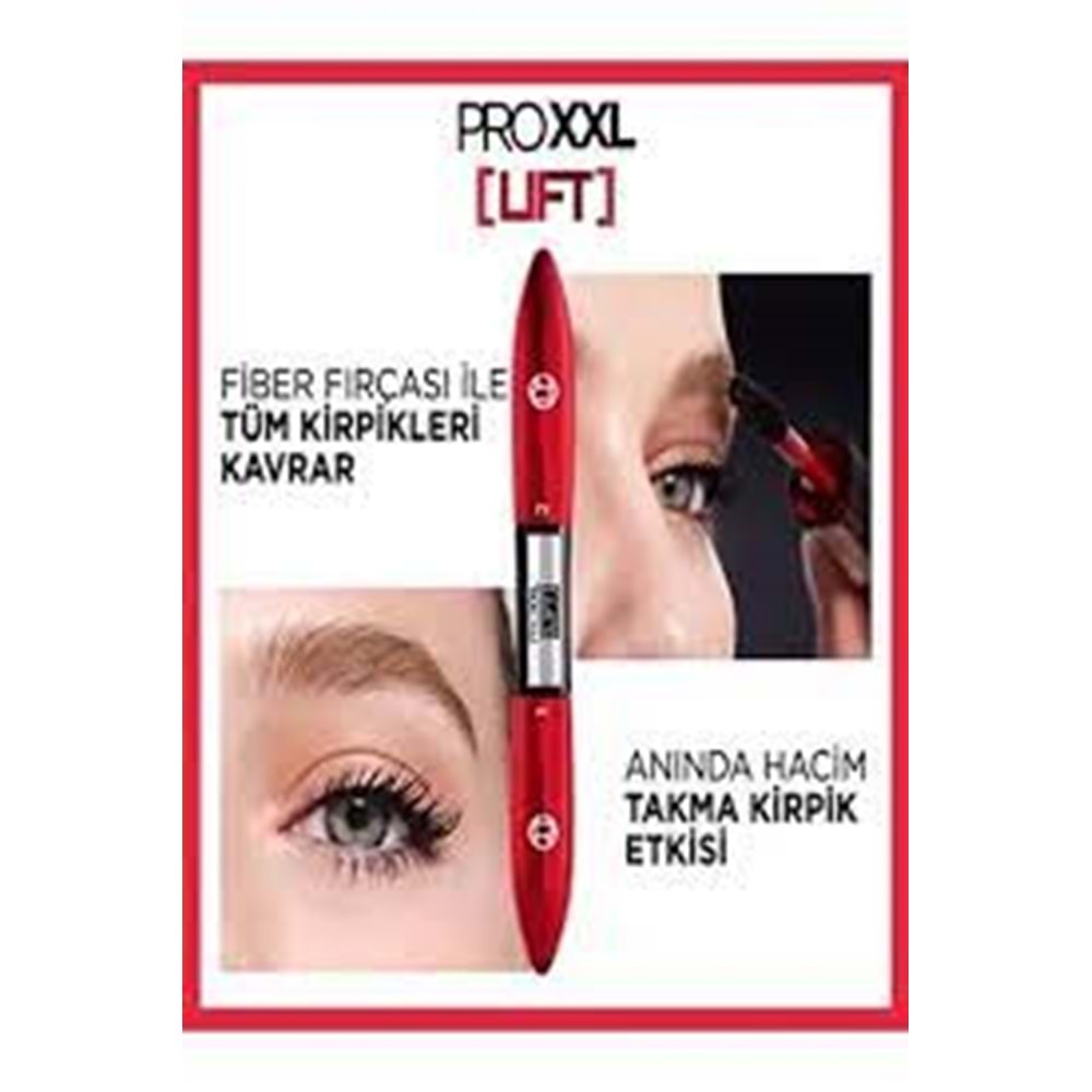 LOreal Paris Pro Xxl Lift Çift Taraflı Maskara - Kirpik Lifting Etkisi