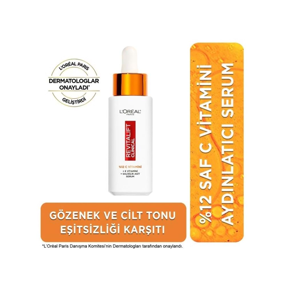 LOreal Paris Revitalift Clinical %12 Saf C Vitamini Aydınlatıcı Serum 30ml