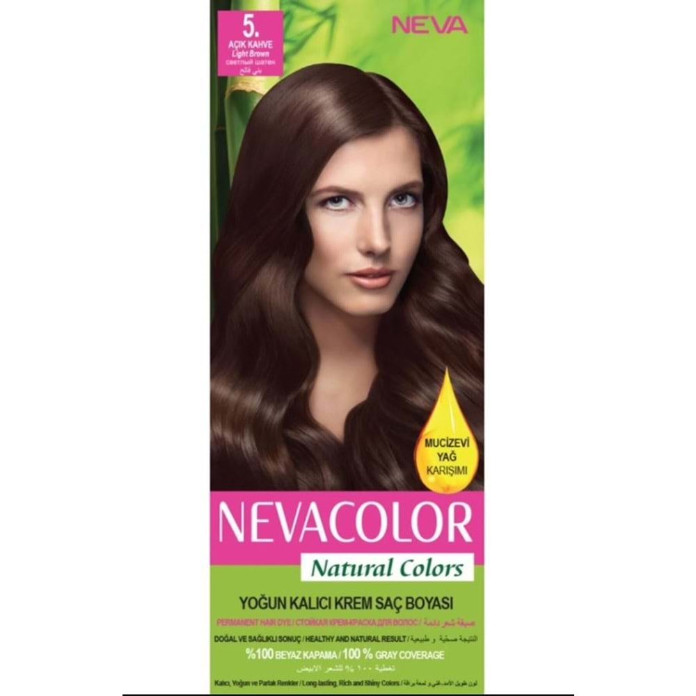 Neva Color Natural Saç Boyası Seti 5 Açık Kahve