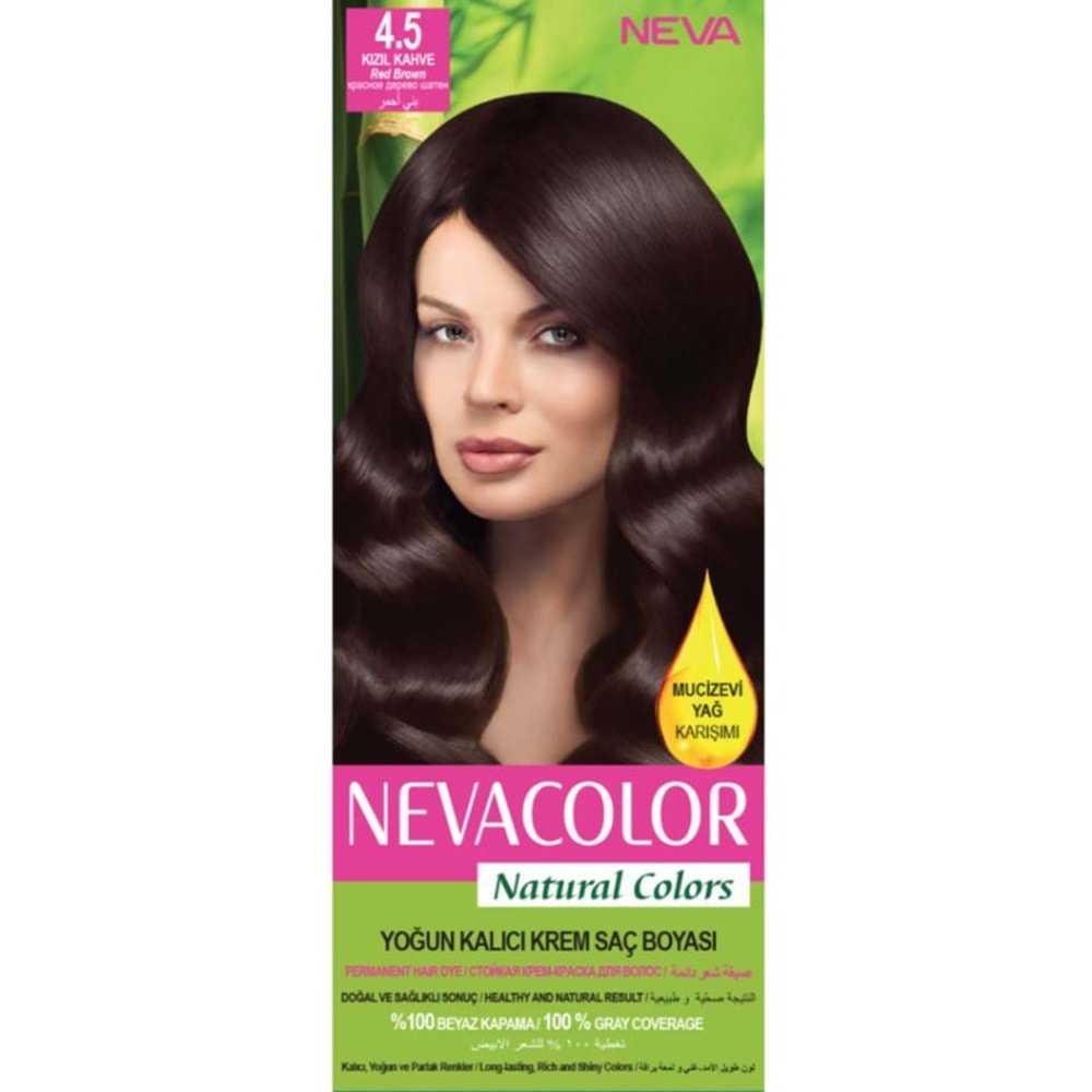 Neva Color Natural Saç Boyası Seti 4.5 Kızıl Kahve