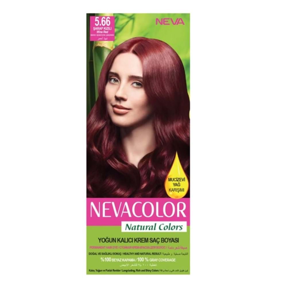 Neva Color Natural Saç Boyası Seti 5.66 Şarap Kızılı