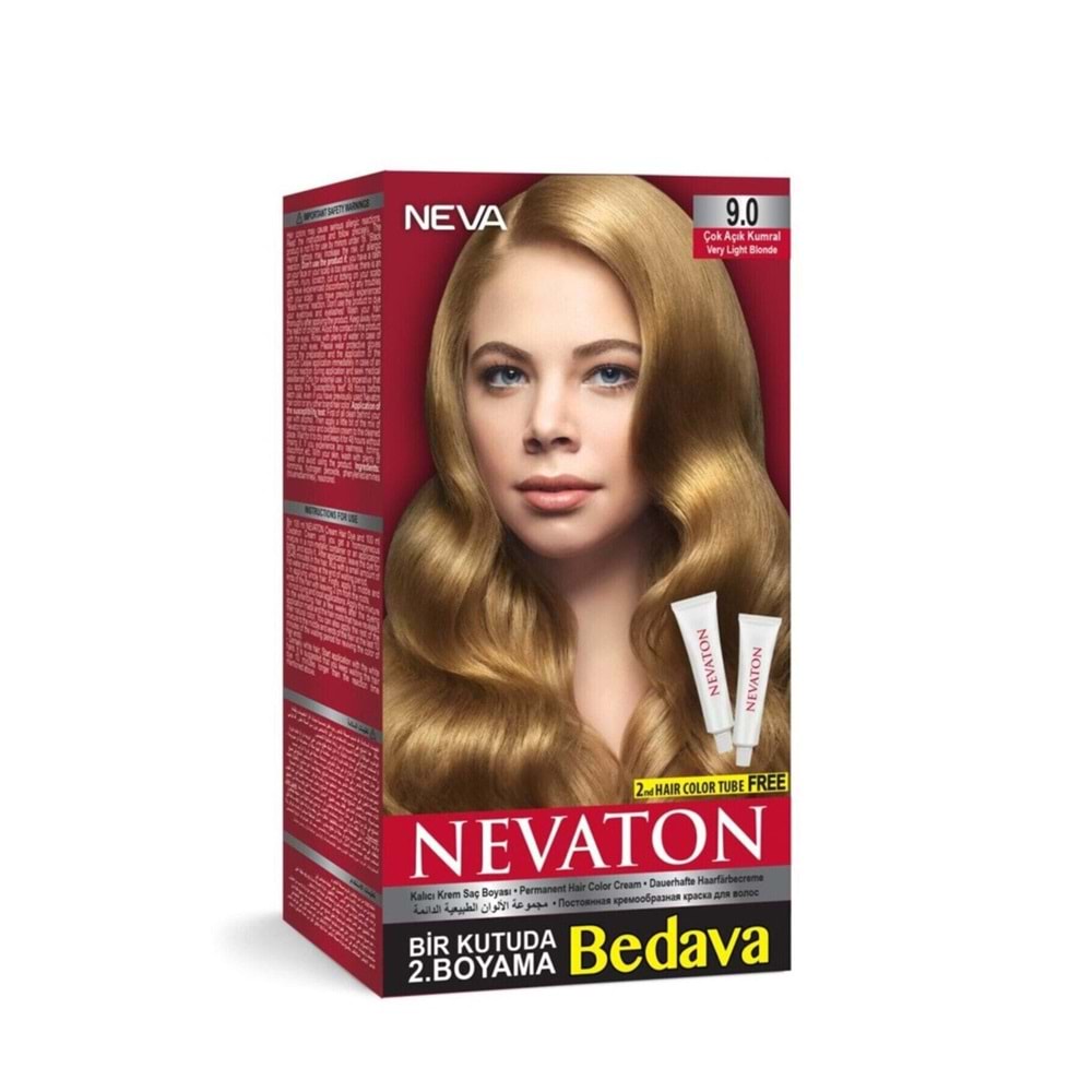 Nevaton 2 Li Saç Boyası 9.0 Çok Açık Kumral