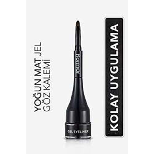 Flormar Yoğun Pigmentli Mat Jel Eyeliner-Gel Eyeliner-001 Gel Black