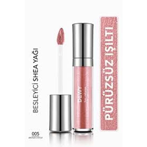 Flormar Dewy Lip Glaze Nemlendirici Etkili Yarı Transparan Dudak Parlatıcısı 005