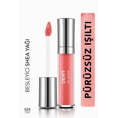 Flormar Besleyici Dudak Parlatıcısı - Dewy Lip Glaze - 024 Coral