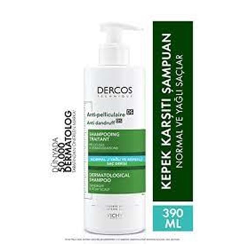 Vichy Dercos Anti-Pel Kepeğe Karşi Etkili Bakim Şampuani -Normal/Yağli Saçlar 390 ml