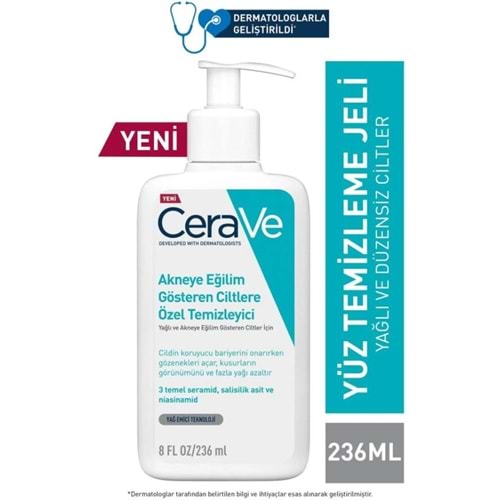 CeraVe Yağlı Ve Akneye Eğilimli Ciltler İçin Yüz Temizleme Jeli 236 ml