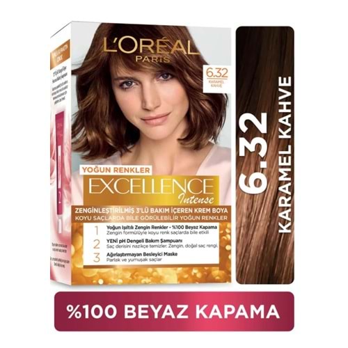 LOreal Paris Excellence Intense Saç Boyası 6.32 Karamel Kahve