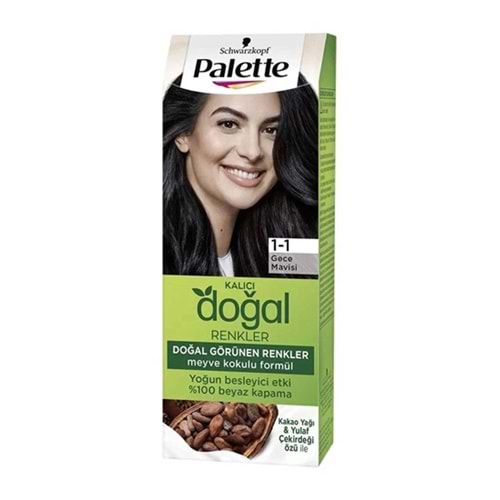 Palette Doğal Renkler Saç Boyası 1-1 Gece Mavisi