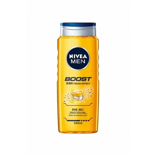 Nivea Men Boost Duş Jeli 500ml 3'ü 1 Arada Komple Bakım, Vücut, Saç Ve Yüz Için