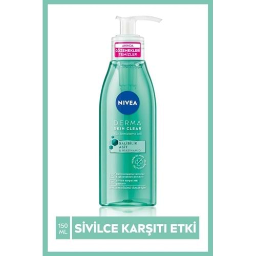 Nivea Derma Skin Clear Sivilce Karşıtı Yüz Temizleme Jeli 150 Ml