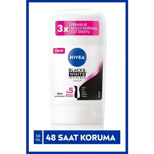 Nivea Kadın Stick Deodorant Black&White Invisible Clear 50 ml