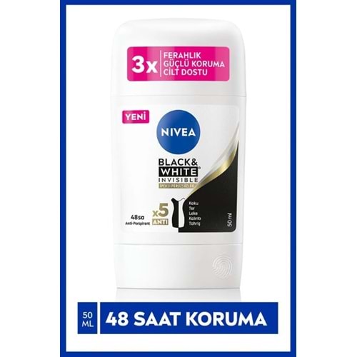 Nivea Kadın Stick Deodorant Black&white Invisible Ipeksi Pürüzsüzlük 50 Ml