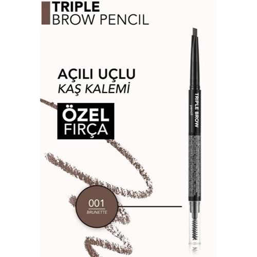 Flormar Triple Brow Kaş Kalemi 001 Brunette