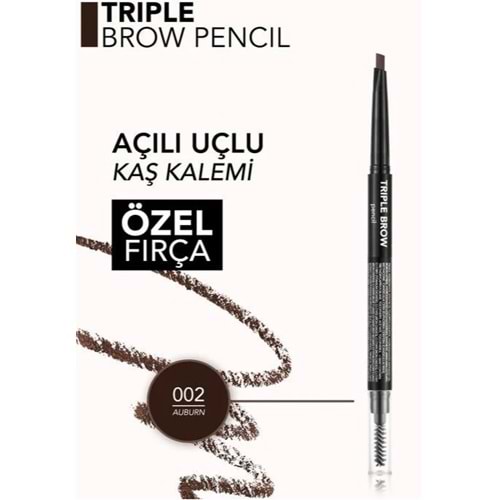Flormar Triple Brow Kaş Kalemi 002 Auburn