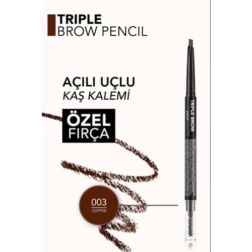 Triple Brow 3'ü 1 Arada Kremsi Dokulu Kaş Makyaj Kalemi