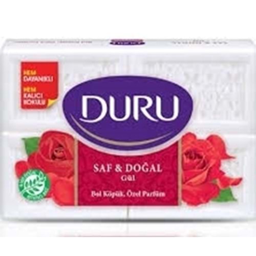 Duru Saf & Doğal Kaynaklı Gül 4 Adet Beyaz Kalıp Sabun 600gr