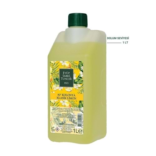 Eyüp Sabri Tuncer Klasik Limon Kolonyası 1 lt - Koruma Kilitli Kapak