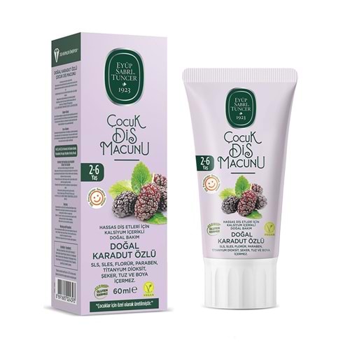 Eyüp Sabri Tuncer Doğal Karadut Özlü 2-6 Yaş Çocuk Diş Macunu 60 Ml