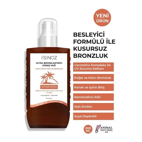 Sinoz Kusursuz Bronzlaştırıcı Güneş Yağı Spreyi 200 ml