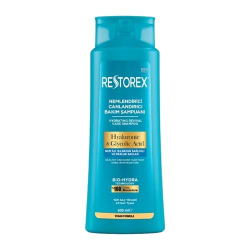 Restorex Hyaluronik Asit, Glikoik Asit Bakım Şampuanı 500 Ml