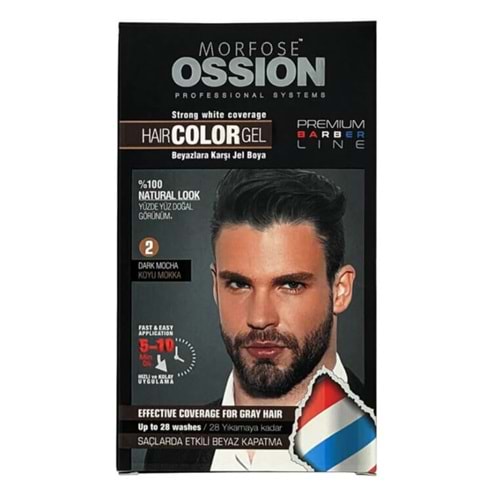 Morfose Ossion Erkek Saç Jel Boya Doğal Koyu Mokka No:2 40 Ml