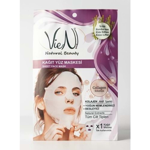Vien Kağıt Yüz Maskesi Collagen Yoğun Nemlendirici Besleyici